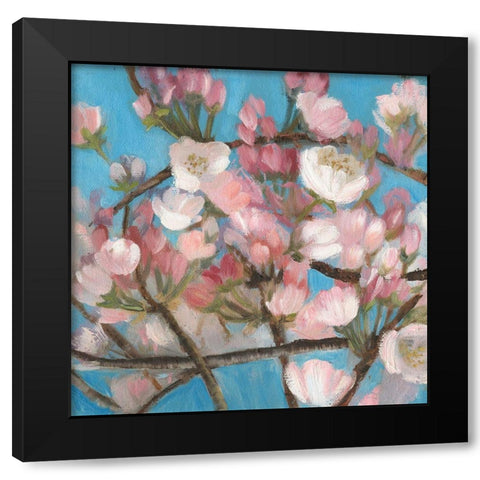 Cherry Blossoms I Black Modern Wood Framed Art Print by Iafrate, Sandra