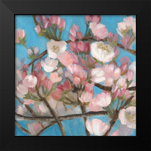 Cherry Blossoms I Black Modern Wood Framed Art Print by Iafrate, Sandra