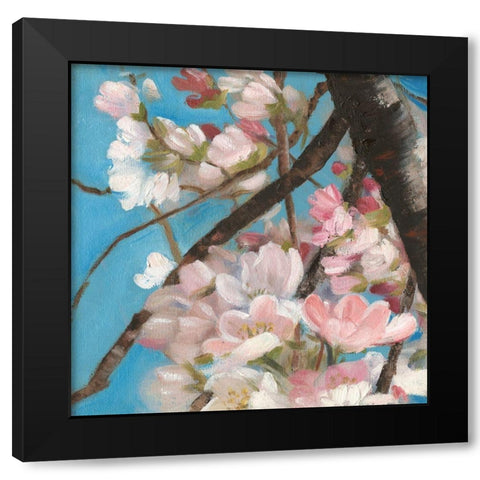 Cherry Blossoms II Black Modern Wood Framed Art Print by Iafrate, Sandra