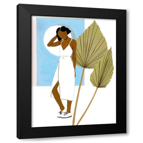 Women in the Garden I Black Modern Wood Framed Art Print with Double Matting by Wang, Melissa