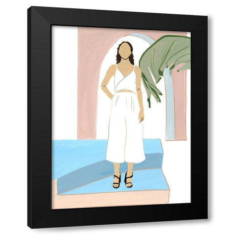 Women in the Garden II Black Modern Wood Framed Art Print with Double Matting by Wang, Melissa