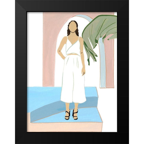 Women in the Garden II Black Modern Wood Framed Art Print by Wang, Melissa