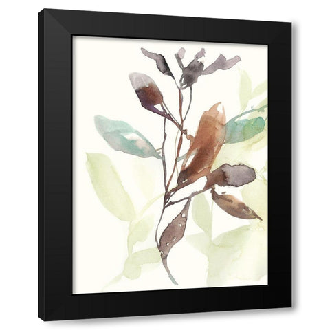 Rusty Sienna Leaves I Black Modern Wood Framed Art Print by Goldberger, Jennifer