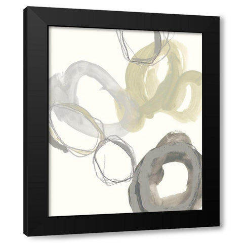 Stone Circles I Black Modern Wood Framed Art Print by Vess, June Erica