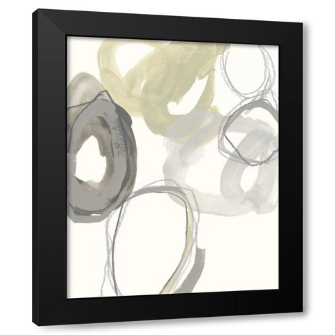 Stone Circles II Black Modern Wood Framed Art Print by Vess, June Erica