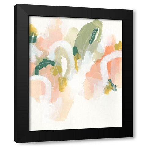 Pastel Cascade I Black Modern Wood Framed Art Print by Vess, June Erica