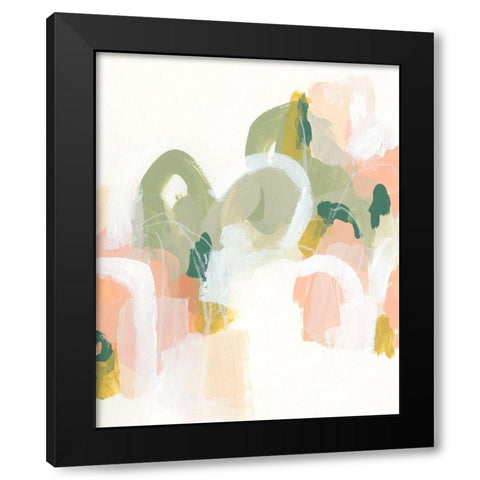 Pastel Cascade II Black Modern Wood Framed Art Print by Vess, June Erica