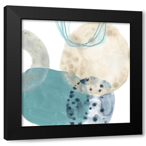 Circlet II Black Modern Wood Framed Art Print with Double Matting by Vess, June Erica