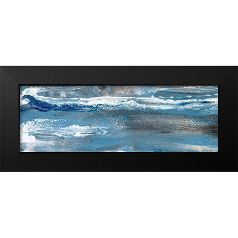 Peaceful Blue II Black Modern Wood Framed Art Print by Bramma, Lila