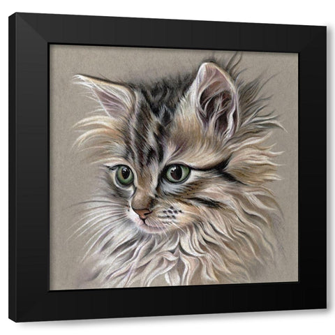 Kitten Portrait I Black Modern Wood Framed Art Print by Liama, Lily