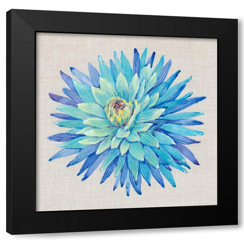 Floral Portrait on Linen I Black Modern Wood Framed Art Print with Double Matting by OToole, Tim