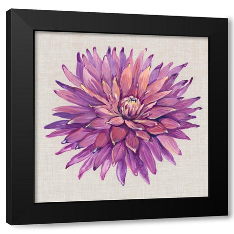 Floral Portrait on Linen II Black Modern Wood Framed Art Print with Double Matting by OToole, Tim