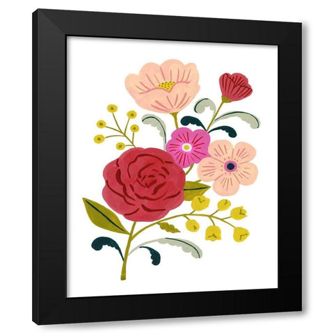 Simple Flora I Black Modern Wood Framed Art Print with Double Matting by Borges, Victoria