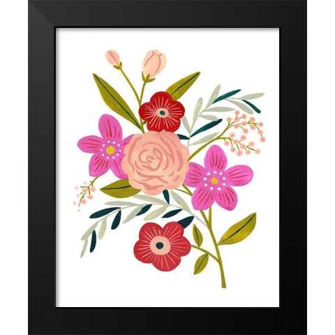 Simple Flora II Black Modern Wood Framed Art Print by Borges, Victoria