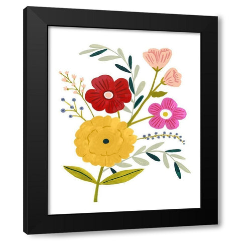 Simple Flora IV Black Modern Wood Framed Art Print with Double Matting by Borges, Victoria