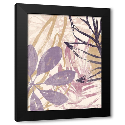 Purple Palms I Black Modern Wood Framed Art Print by Vess, June Erica