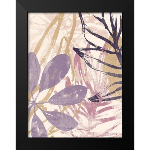 Purple Palms I Black Modern Wood Framed Art Print by Vess, June Erica