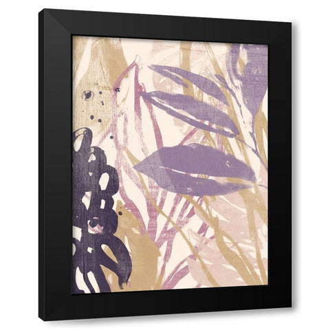 Purple Palms II Black Modern Wood Framed Art Print with Double Matting by Vess, June Erica