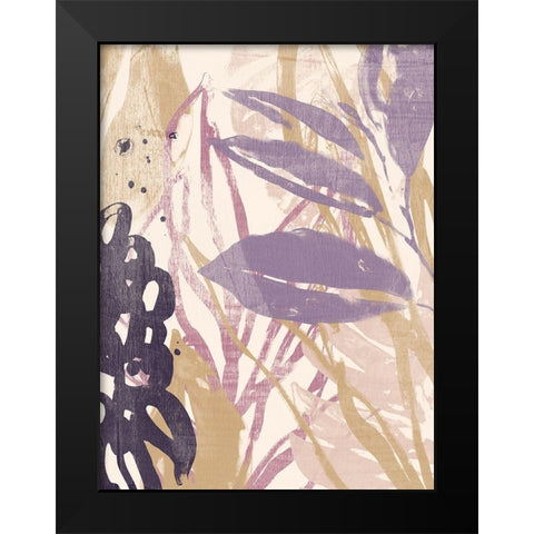 Purple Palms II Black Modern Wood Framed Art Print by Vess, June Erica