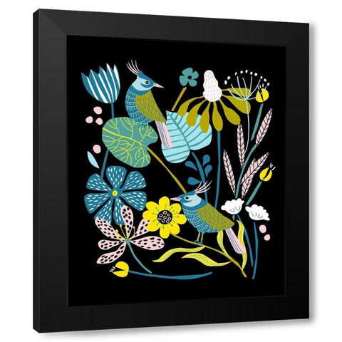 Pleasure Garden I Black Modern Wood Framed Art Print with Double Matting by Wang, Melissa