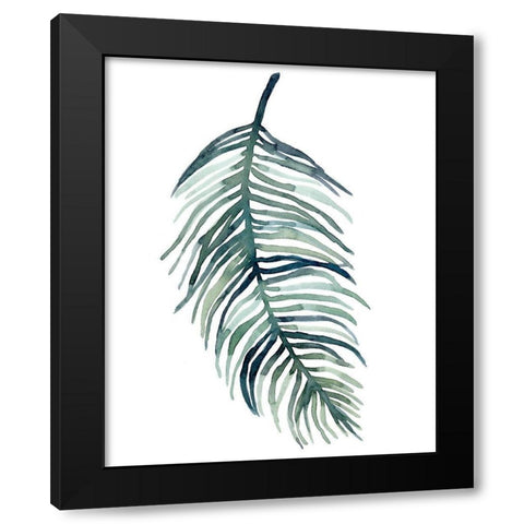 Watercolor Palm Leaves I Black Modern Wood Framed Art Print with Double Matting by Scarvey, Emma