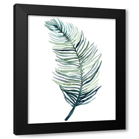 Watercolor Palm Leaves II Black Modern Wood Framed Art Print with Double Matting by Scarvey, Emma