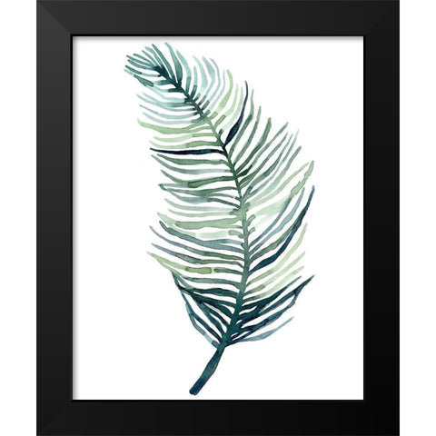 Watercolor Palm Leaves II Black Modern Wood Framed Art Print by Scarvey, Emma