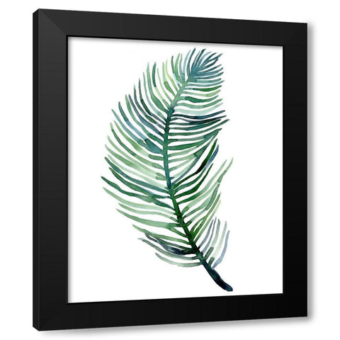 Watercolor Palm Leaves III Black Modern Wood Framed Art Print with Double Matting by Scarvey, Emma