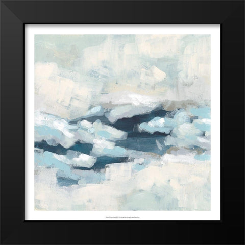Wave Crest II Black Modern Wood Framed Art Print by Vess, June Erica