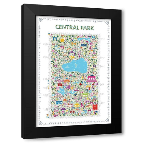 New York Collection-Central Park Black Modern Wood Framed Art Print with Double Matting by Esquer, Rafael