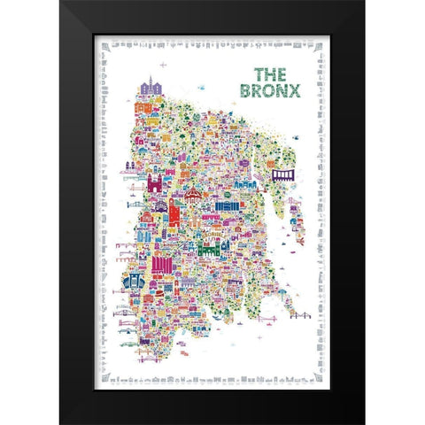 New York Collection-Bronx Black Modern Wood Framed Art Print by Esquer, Rafael