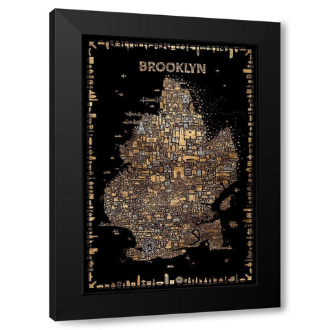 Glam New York Collection-Brooklyn Black Modern Wood Framed Art Print with Double Matting by Esquer, Rafael