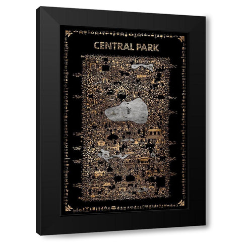 Glam New York Collection-Central Park Black Modern Wood Framed Art Print with Double Matting by Esquer, Rafael