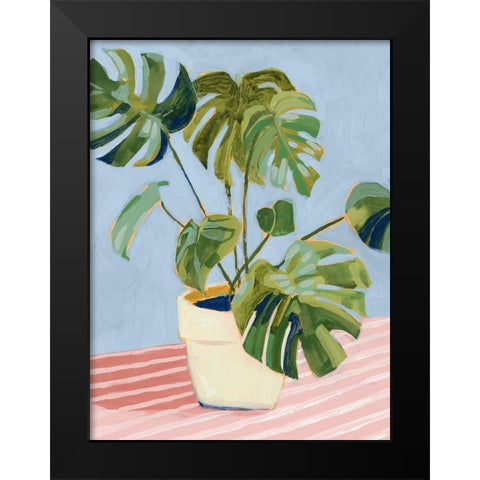 Plant on Pink II Black Modern Wood Framed Art Print by Borges, Victoria