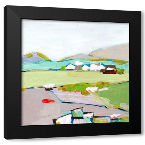 Mountain Village I Black Modern Wood Framed Art Print with Double Matting by Wang, Melissa