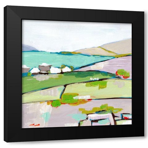 Mountain Village II Black Modern Wood Framed Art Print with Double Matting by Wang, Melissa