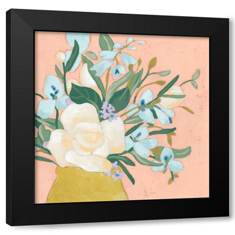 Floral Allure I Black Modern Wood Framed Art Print with Double Matting by Vess, June Erica