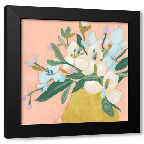 Floral Allure II Black Modern Wood Framed Art Print with Double Matting by Vess, June Erica