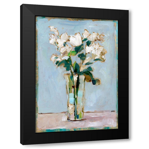 White Floral Arrangement I Black Modern Wood Framed Art Print with Double Matting by Harper, Ethan