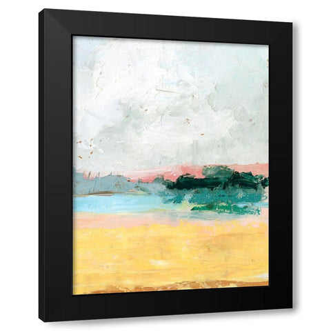 Ochre Meadow II Black Modern Wood Framed Art Print by Harper, Ethan