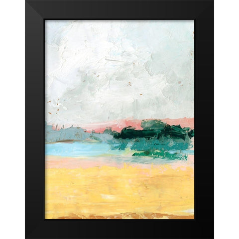 Ochre Meadow II Black Modern Wood Framed Art Print by Harper, Ethan