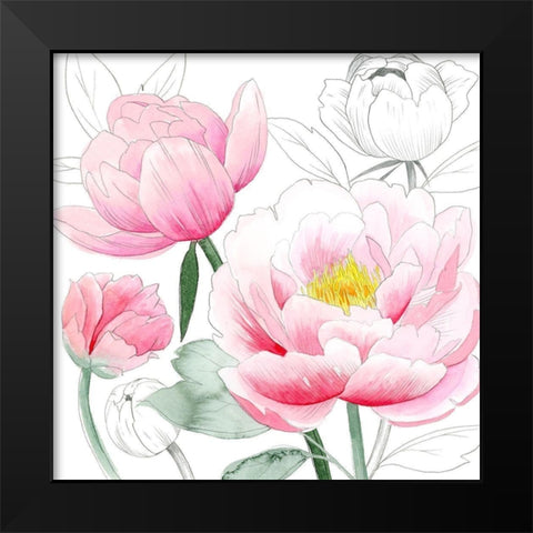 May Peonies I Black Modern Wood Framed Art Print by Popp, Grace
