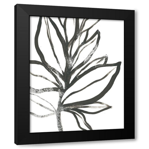 Leaf Instinct I Black Modern Wood Framed Art Print by Vess, June Erica