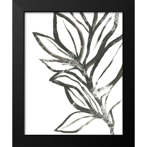 Leaf Instinct II Black Modern Wood Framed Art Print by Vess, June Erica