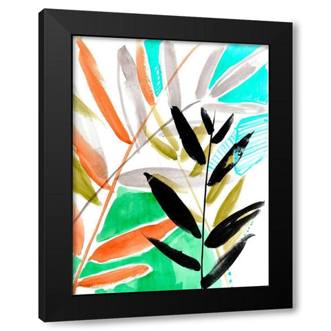 Vivid Fronds I Black Modern Wood Framed Art Print by Goldberger, Jennifer