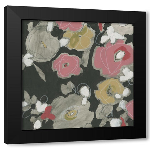 Impulse Floral I Black Modern Wood Framed Art Print with Double Matting by Vess, June Erica