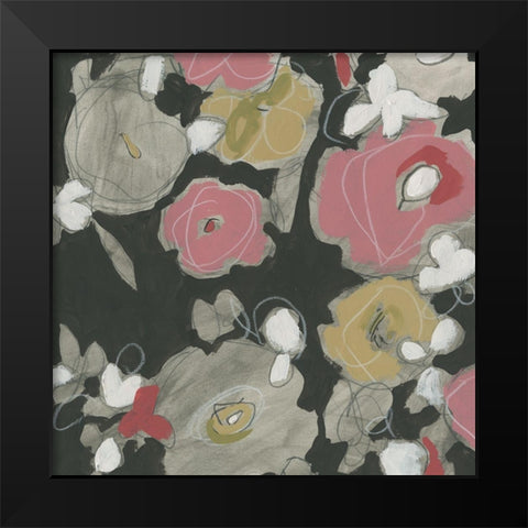 Impulse Floral I Black Modern Wood Framed Art Print by Vess, June Erica