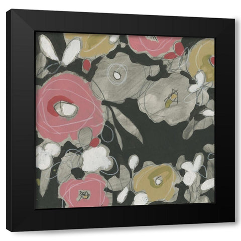 Impulse Floral II Black Modern Wood Framed Art Print by Vess, June Erica