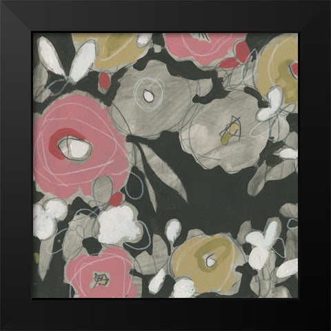 Impulse Floral II Black Modern Wood Framed Art Print by Vess, June Erica