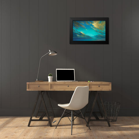 Coastal Cloudscape Black Modern Wood Framed Art Print by Finch, Sheila